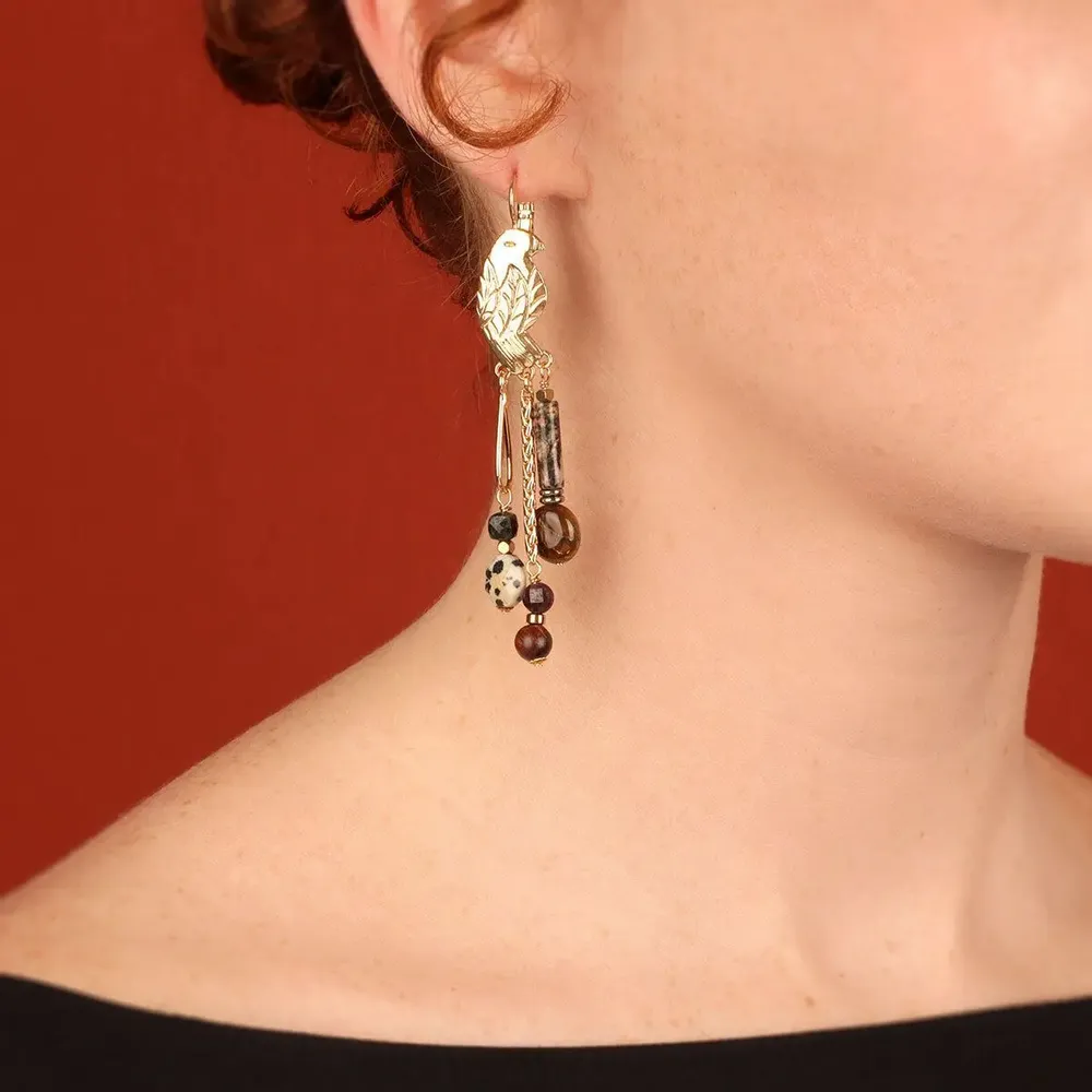 Bijoux - DORMEUSES SWAHILI COULEUR DORE MULTI - TARATATA BIJOUX