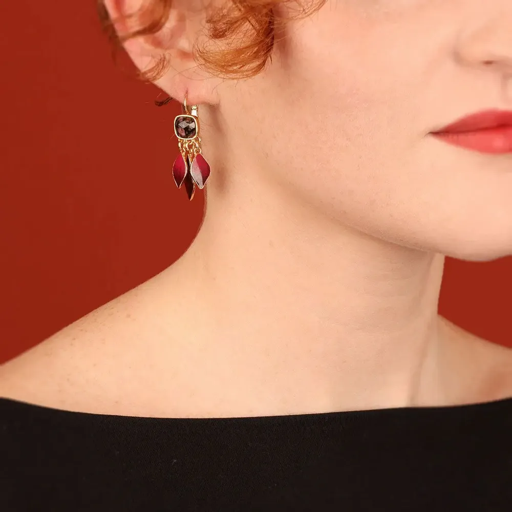 Jewelry - HIBISCUS SLEEPERS IN ROSE GOLD - TARATATA BIJOUX