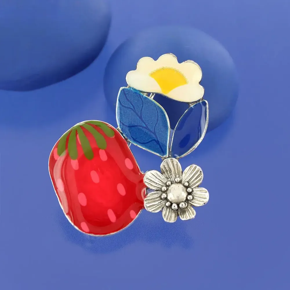 Jewelry - DELICE BROOCH, SILVER AND RED COLOUR - TARATATA BIJOUX