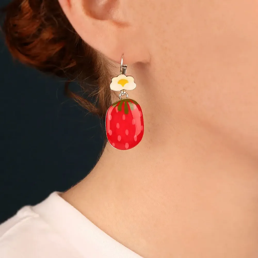 Jewelry - DELICE SLEEPERS SILVER RED - TARATATA BIJOUX