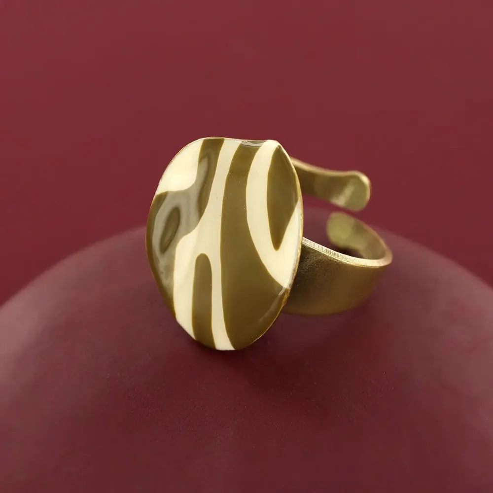 Bijoux - BAGUE KALY COULEUR BRONZE VERT - TARATATA BIJOUX