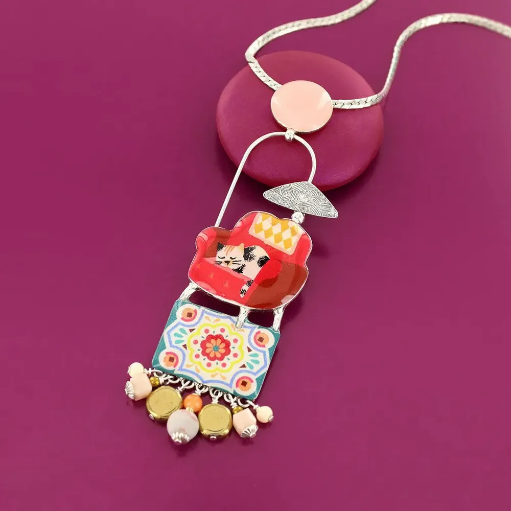 Jewelry - CHANAPE NECKLACE, SILVER AND RED - TARATATA BIJOUX