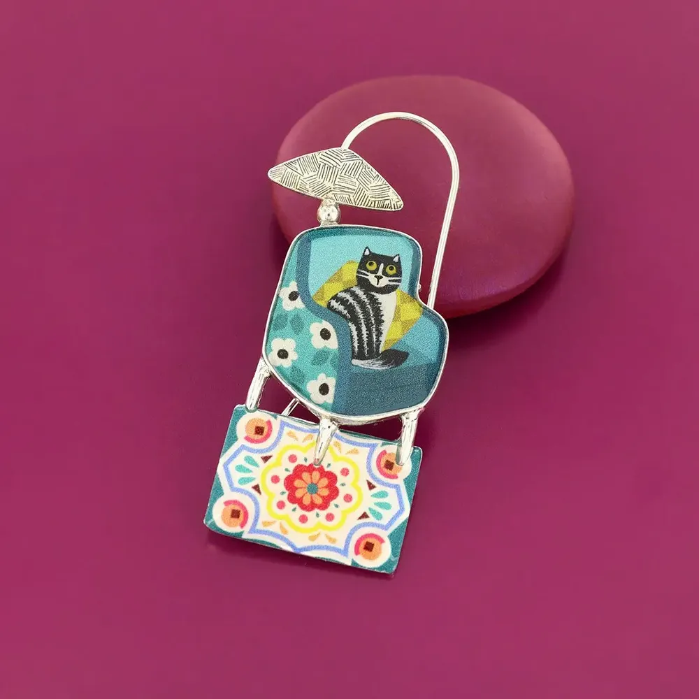 Jewelry - CHANAPE BROOCH, SILVER AND BLUE COLOUR - TARATATA BIJOUX