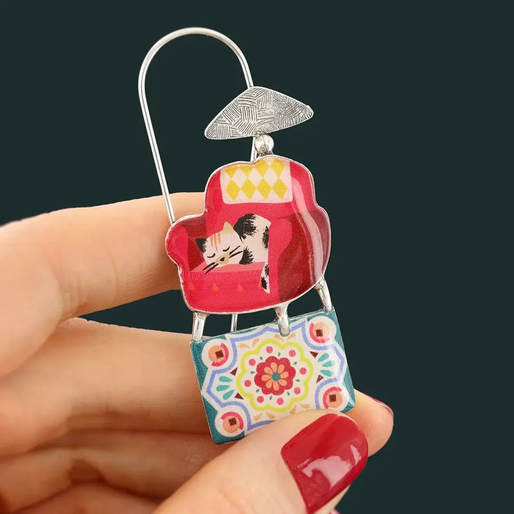 Jewelry - CHANAPE BROOCH, SILVER AND RED COLOUR - TARATATA BIJOUX