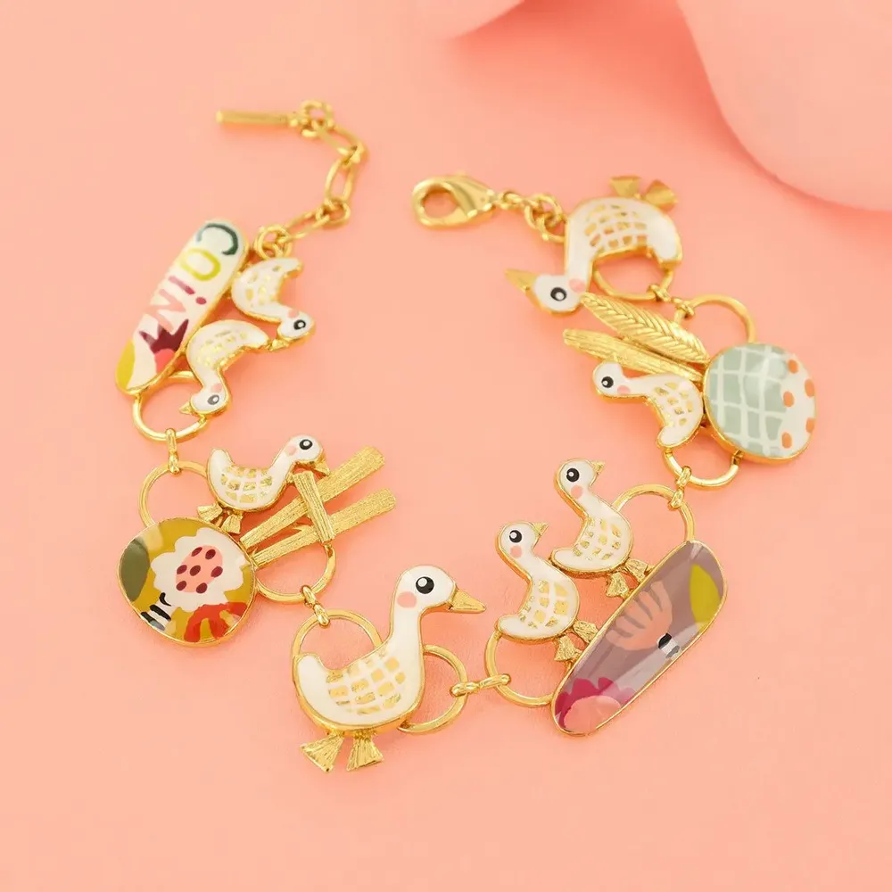 Jewelry - MULTI-COLOR GOLD FEATHER BRACELET - TARATATA BIJOUX