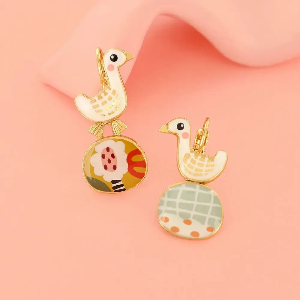 Jewelry - MULTI-COLOR GOLD FEATHER SLEEPERS - TARATATA BIJOUX