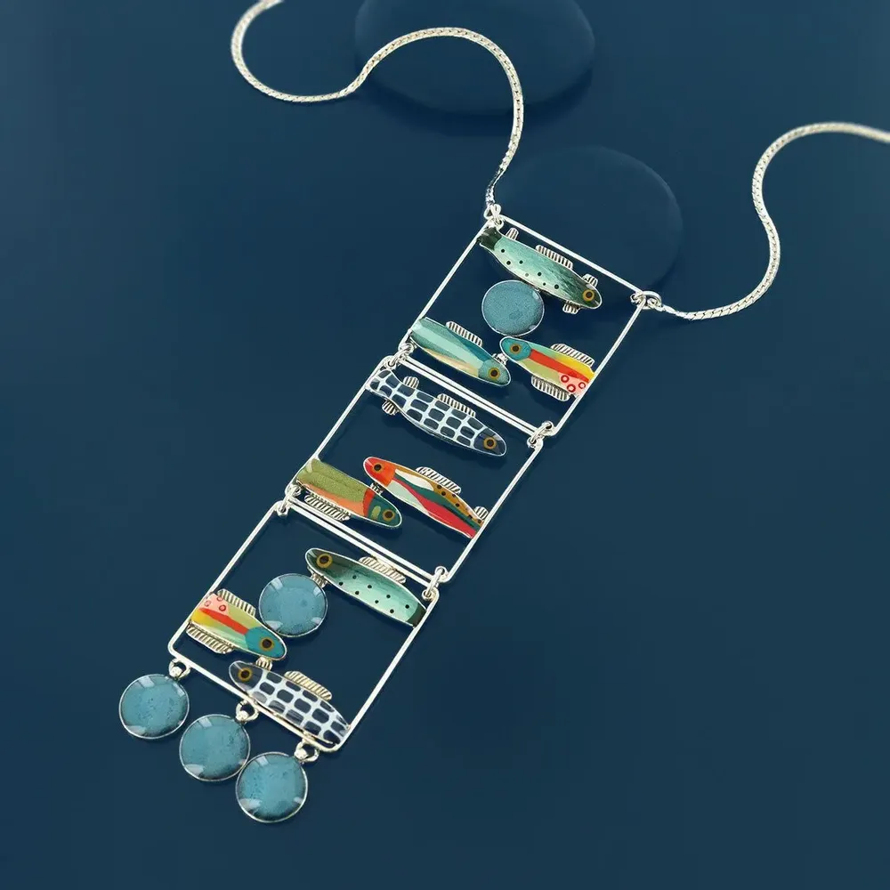 Jewelry - BLUE SILVER MULTI COLOR NECKLACE - TARATATA BIJOUX