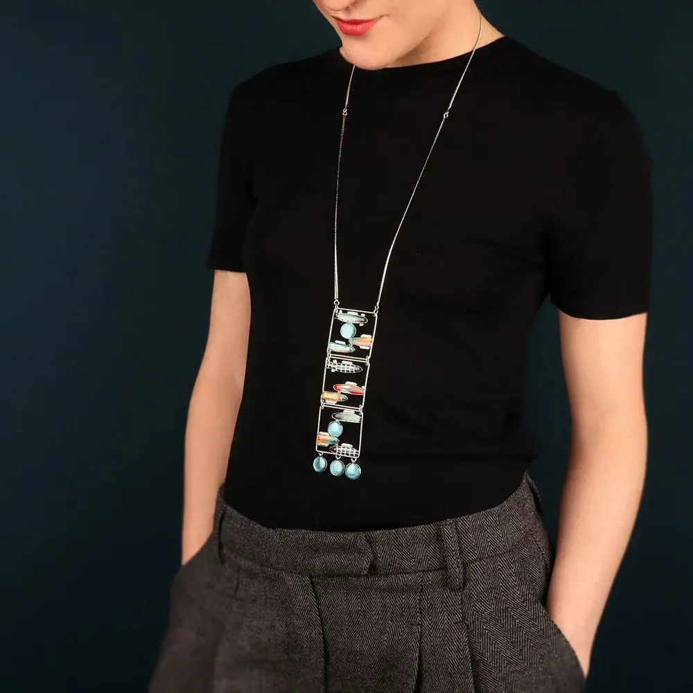 Jewelry - BLUE SILVER MULTI COLOR NECKLACE - TARATATA BIJOUX
