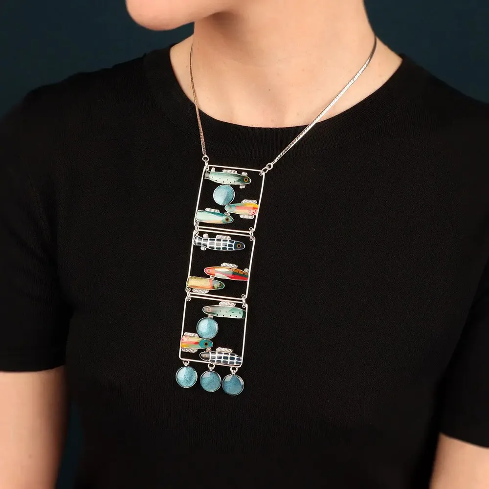 Jewelry - BLUE SILVER MULTI COLOR NECKLACE - TARATATA BIJOUX