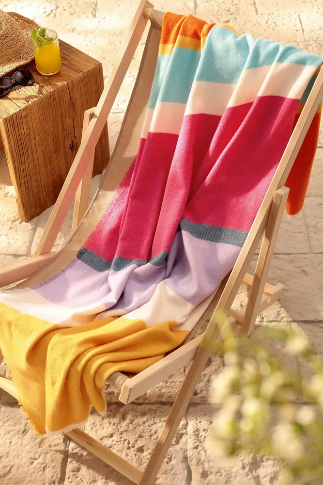 Throw blankets - Throw Nizza Stripe - BIEDERLACK