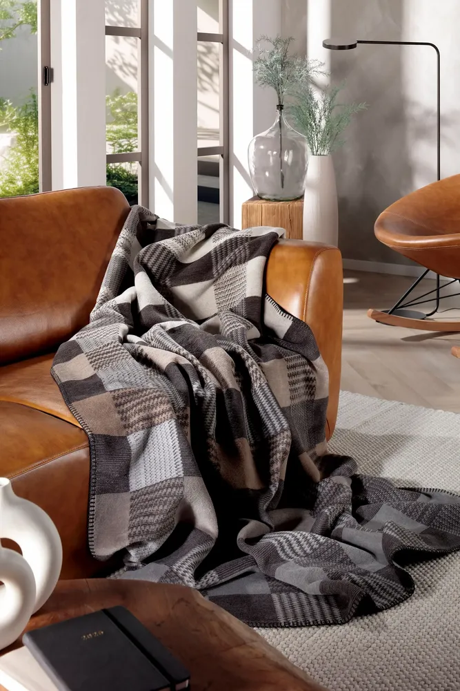 Throw blankets - Blanket Shadow Check - BIEDERLACK