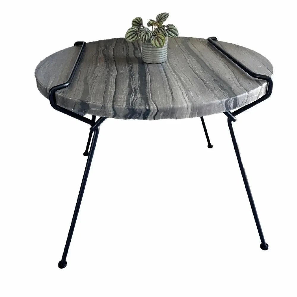 Coffee tables - Coffee table with black stone top - Accorde moi - Diameter 60cm - C'EST BIEN FAIT