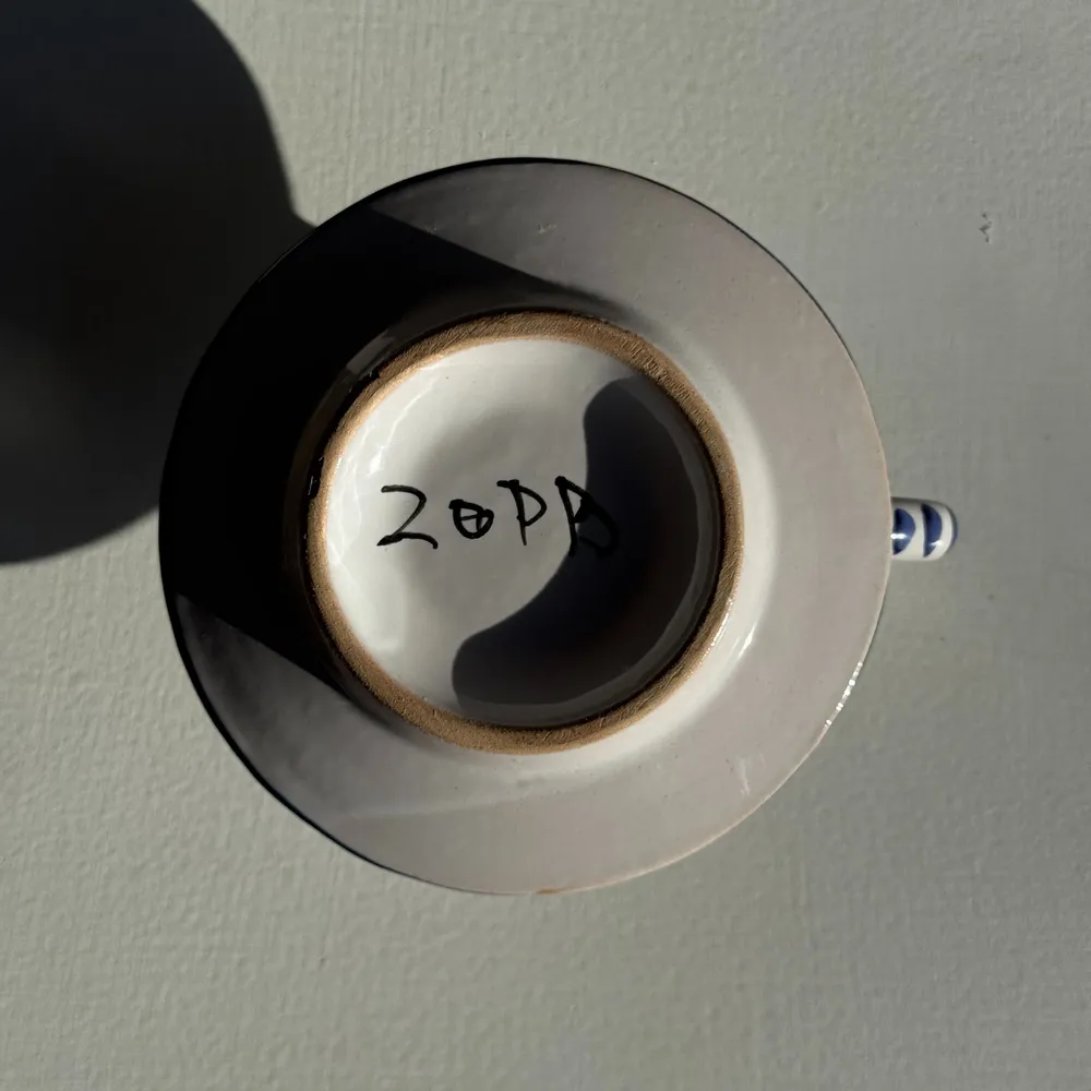 Objets de décoration - Bougeoir hollandais blanc et bleu à motif de moulin H5 D10 - OFFICE OBJETS