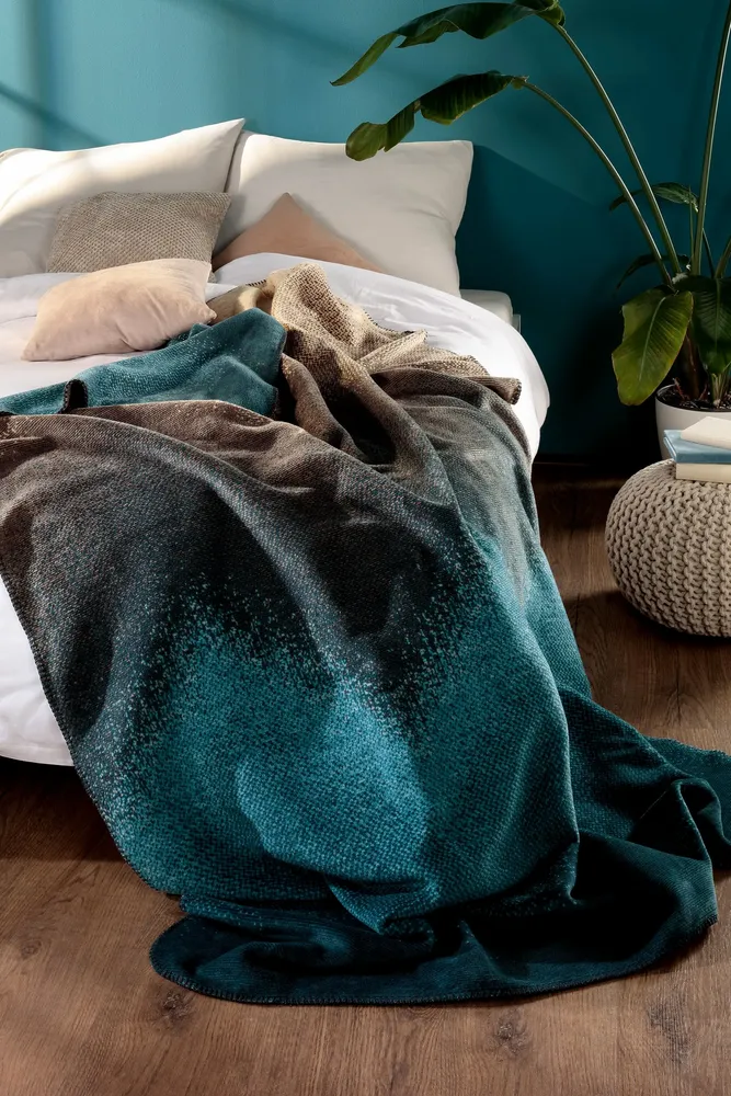 Throw blankets - Blanket Blue Fade - BIEDERLACK