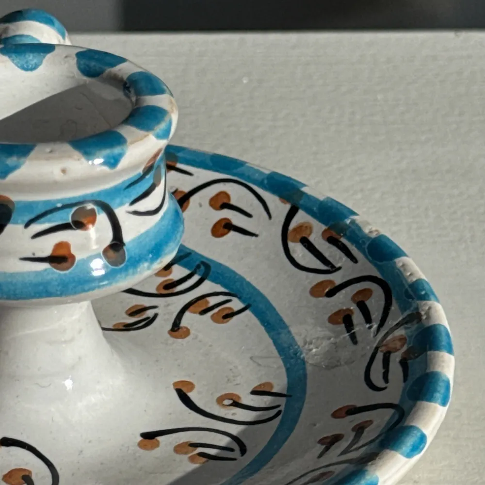 Decorative objects - Moustiers candle holder light blue H5 D12.5 - OFFICE OBJETS