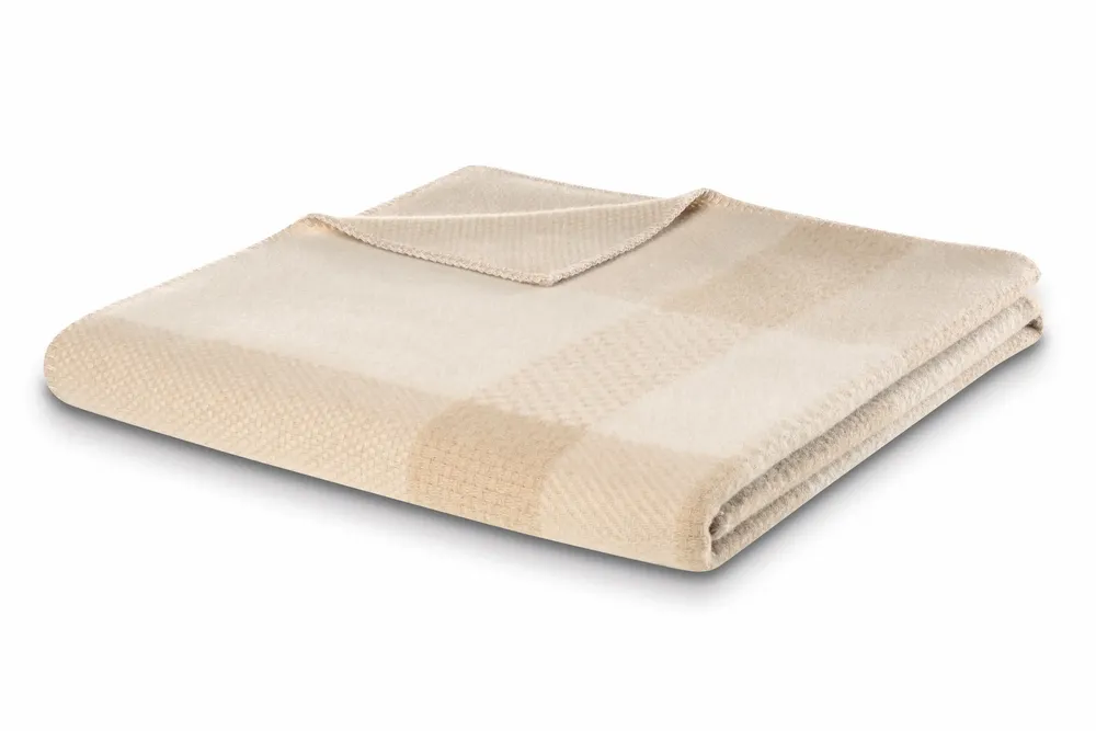 Throw blankets - Blanket Crossweft Beige - BIEDERLACK