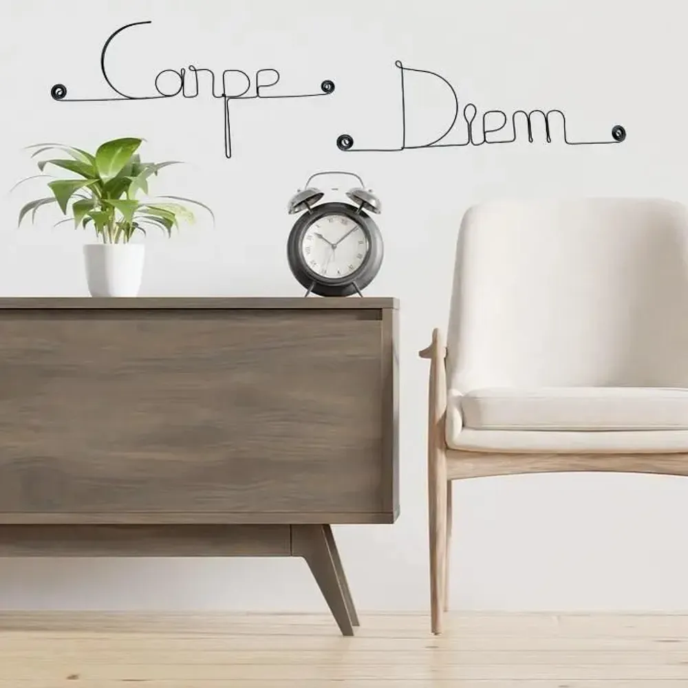 Autres décorations murales - Décoration Murale en Fil de Fer "Carpe Diem" - à punaiser - BIJOUX DE MUR