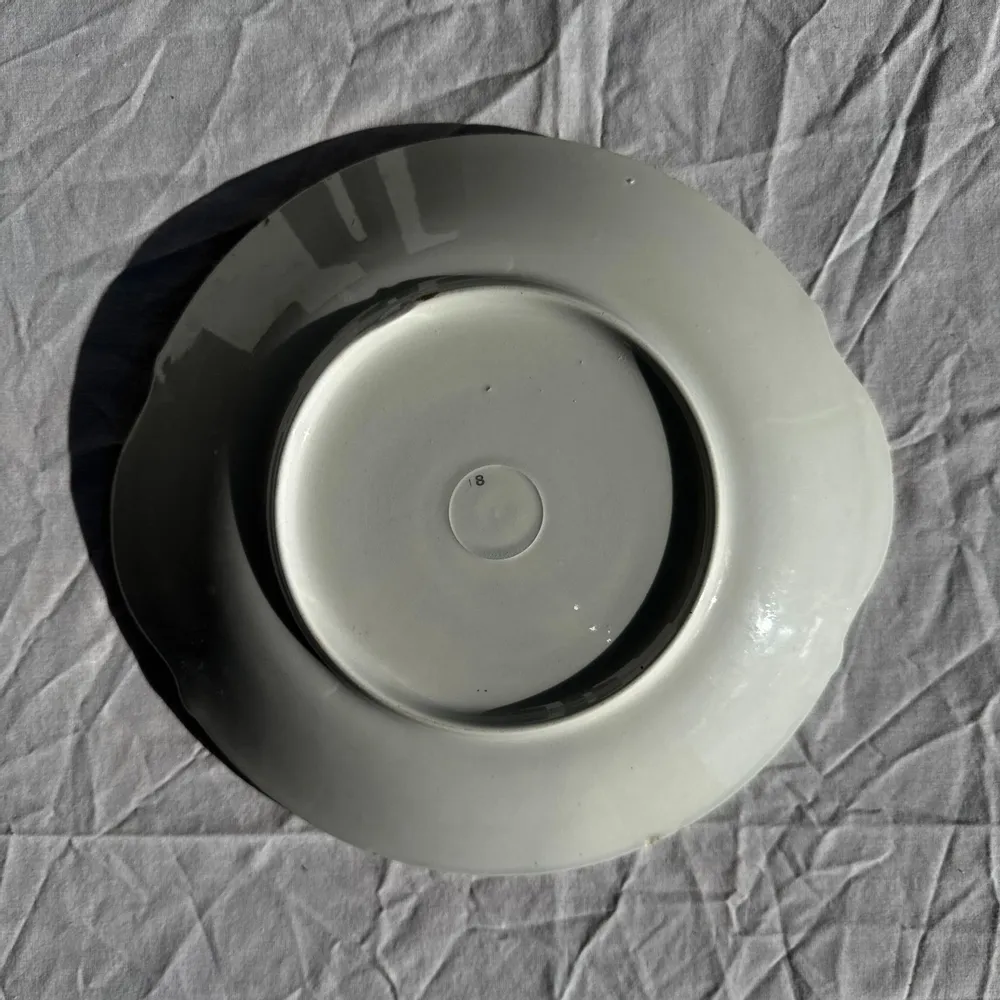 Platter and bowls - Antique pie dish with 2 handles golden wheat patterns D28 - OFFICE OBJETS