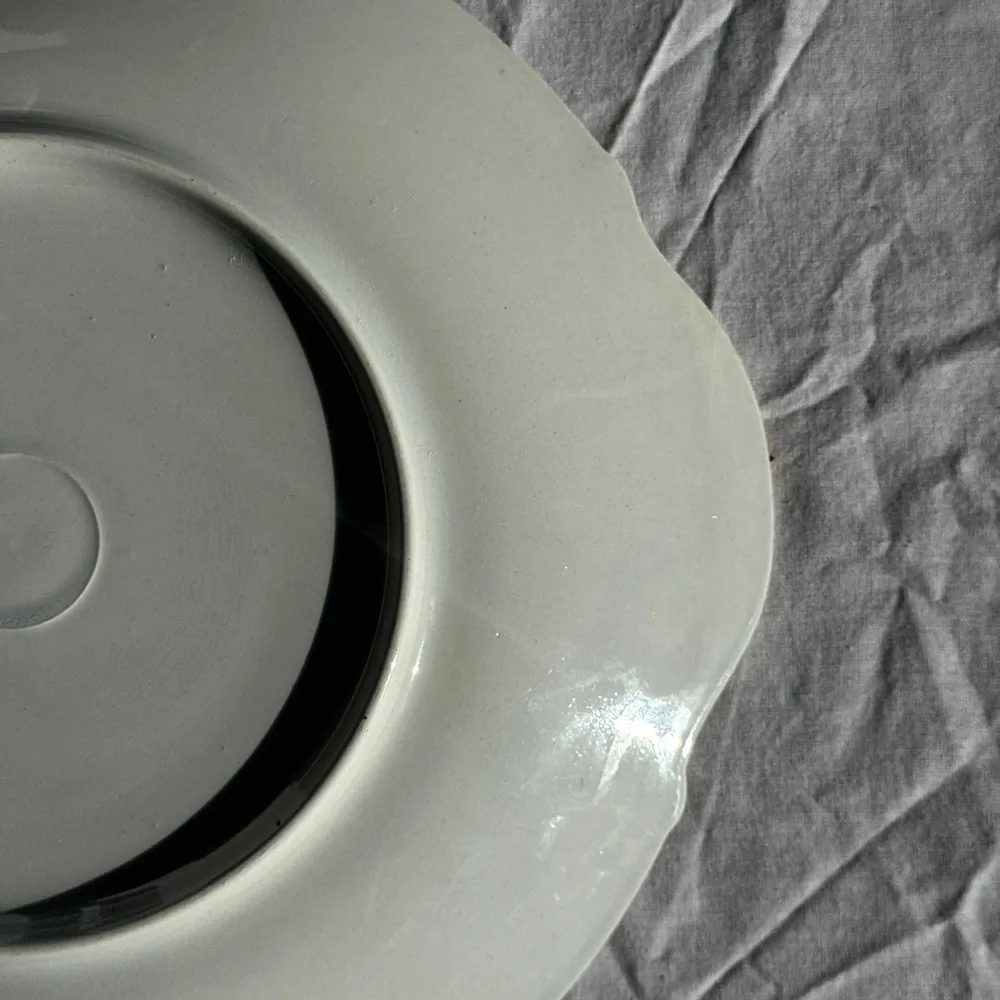 Platter and bowls - Antique pie dish with 2 handles golden wheat patterns D28 - OFFICE OBJETS