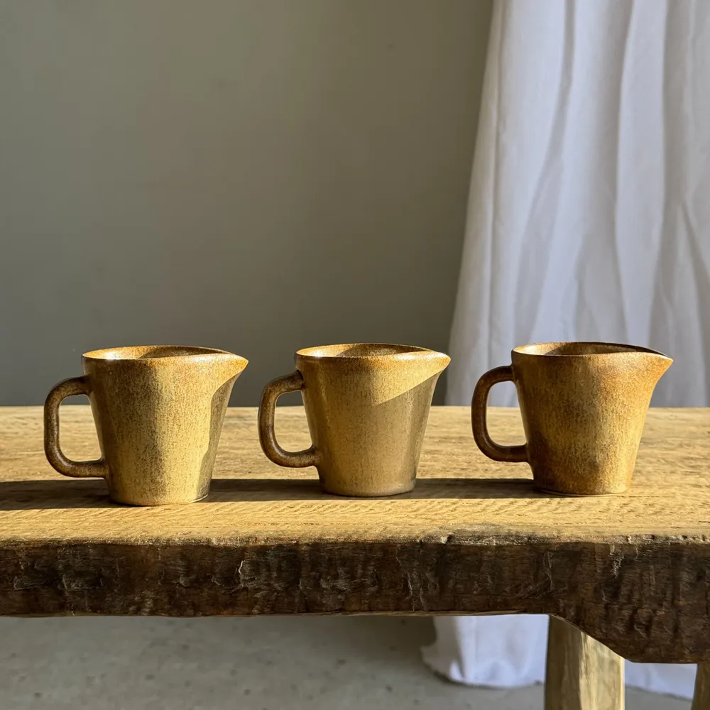 Tea and coffee accessories - Set of 3 small stoneware jugs or milk jug H8 D8.5 - OFFICE OBJETS
