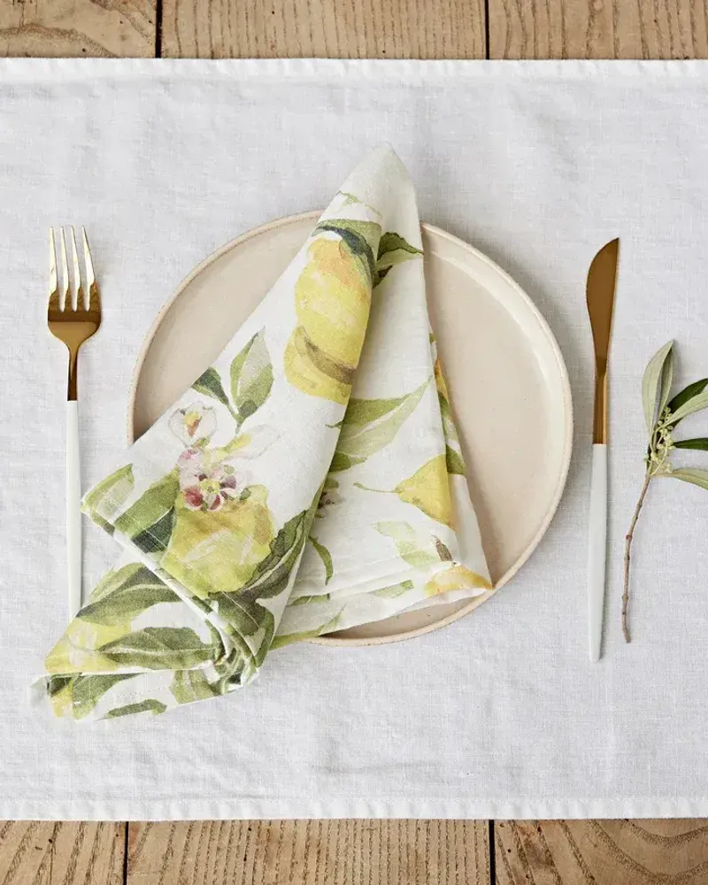 Serviettes - Lot de 2 serviettes en lin imprimées Jardin d’agrumes - MAGICLINEN