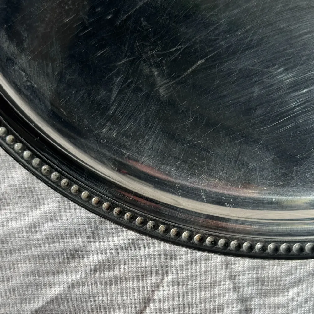Platter and bowls - D27 Pearl Stripe Vintage Circular Platter - OFFICE OBJETS