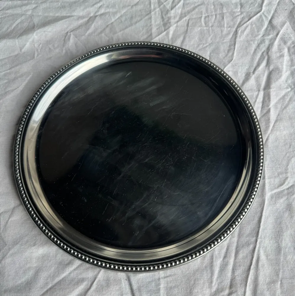 Platter and bowls - D27 Pearl Stripe Vintage Circular Platter - OFFICE OBJETS