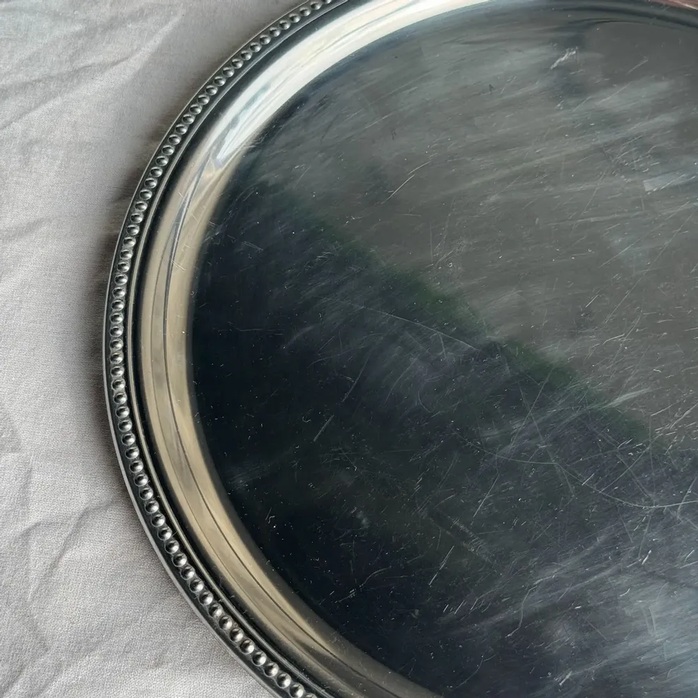 Platter and bowls - D27 Pearl Stripe Vintage Circular Platter - OFFICE OBJETS