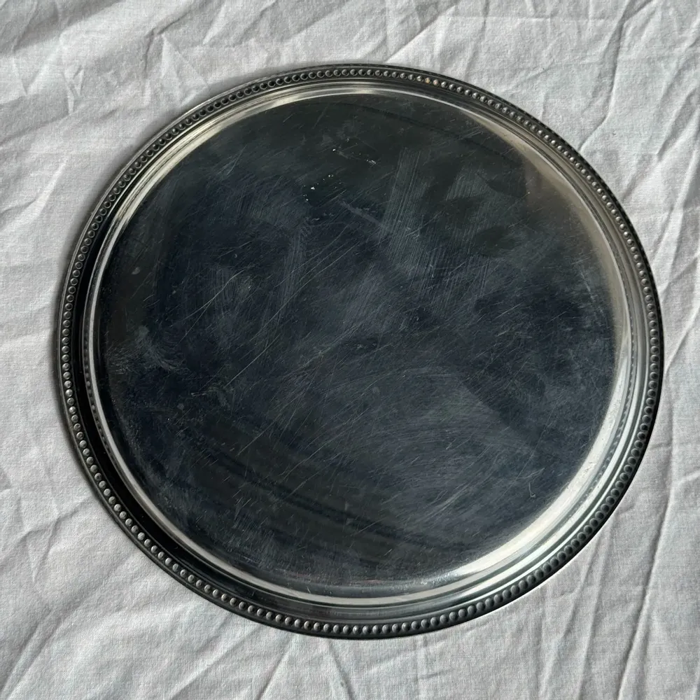Platter and bowls - D27 Pearl Stripe Vintage Circular Platter - OFFICE OBJETS