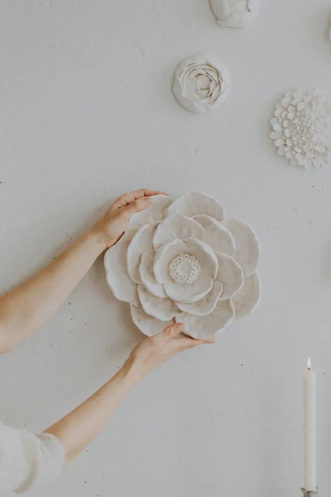 Decorative objects - Handmade Flower Plaque - 3D look wall decor - DABA DECO