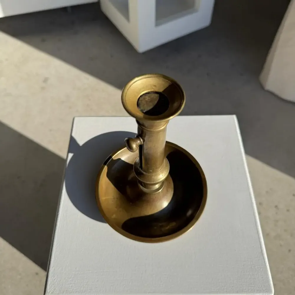 Decorative objects - Large antique gold adjustable candle holder H20 D10 - OFFICE OBJETS