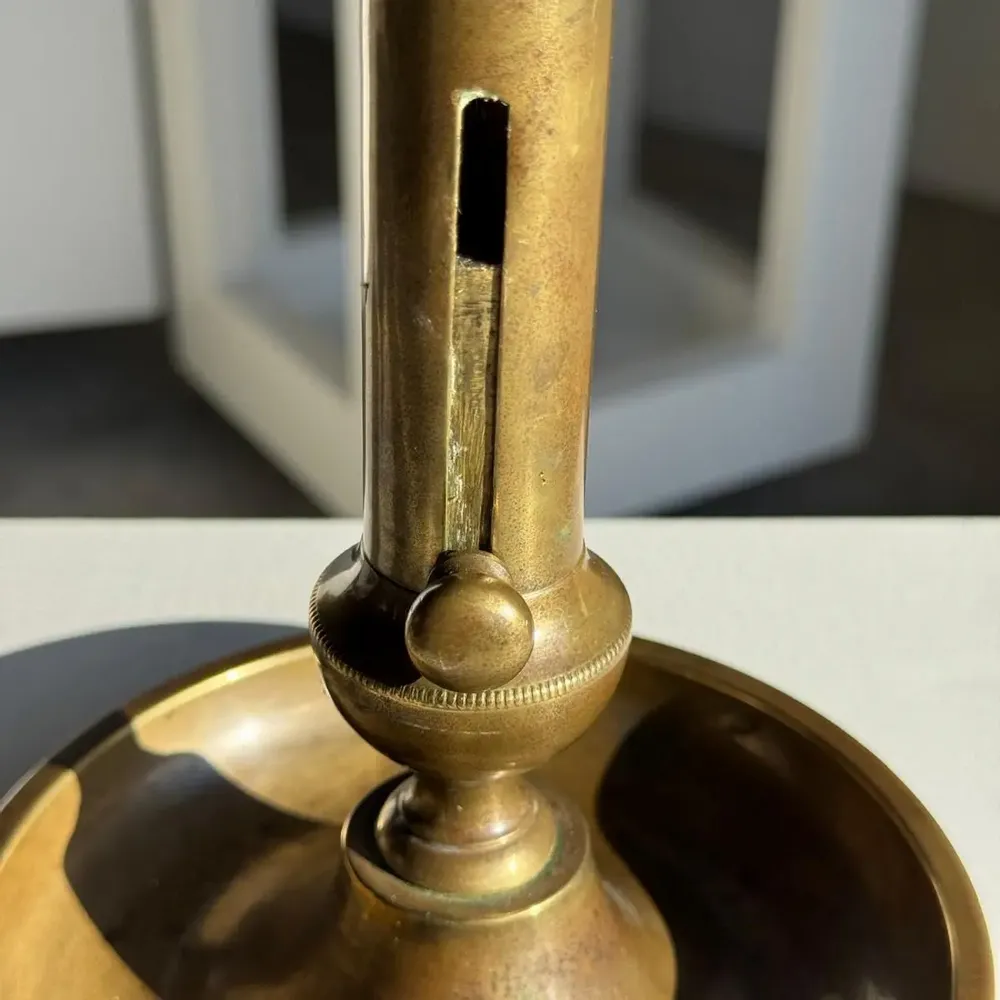 Decorative objects - Large antique gold adjustable candle holder H20 D10 - OFFICE OBJETS