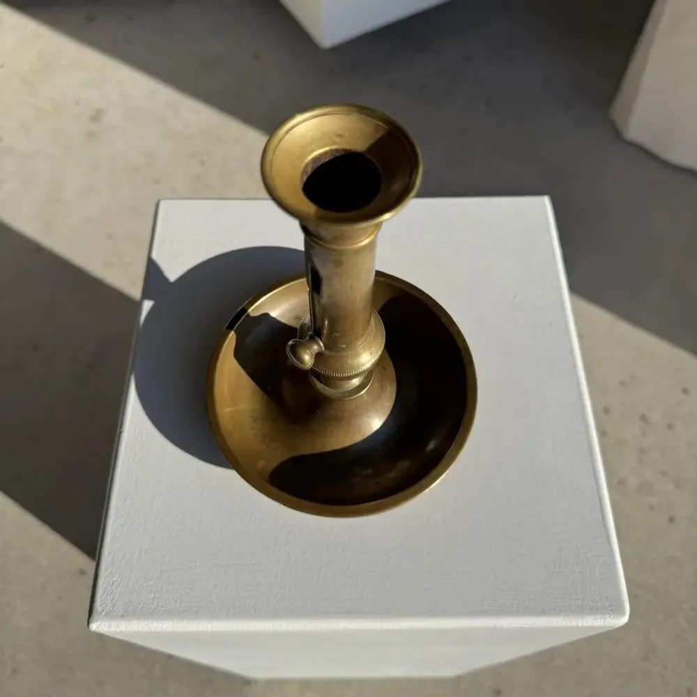 Decorative objects - Large antique gold adjustable candle holder H20 D10 - OFFICE OBJETS