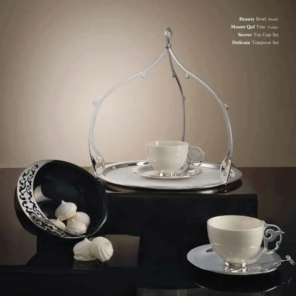 Tea and coffee accessories - Secret Tea Cup Set Porcelain Dish, Set For 2 (4 Pcs) - ANATOLI