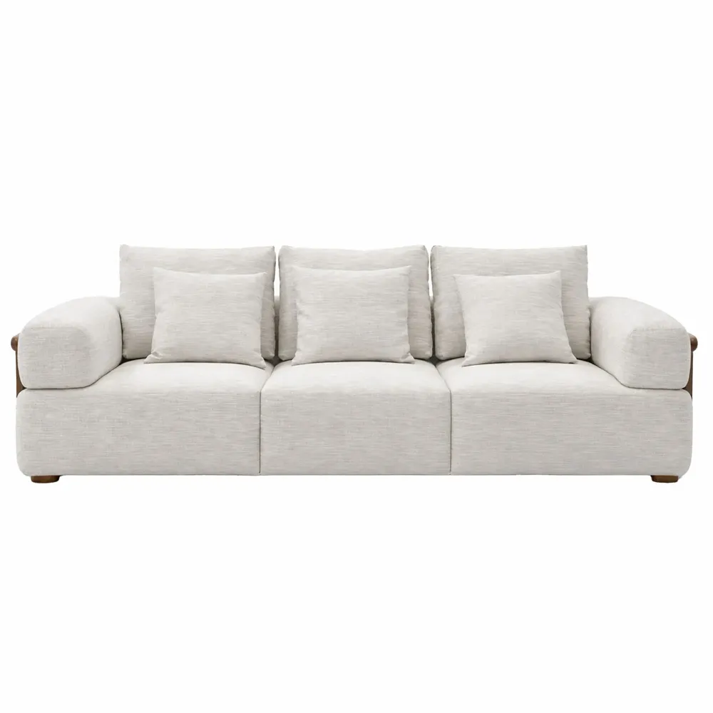 Sofas - 3-seater sofa upholstered in off-white fabric - ANGEL CERDÁ