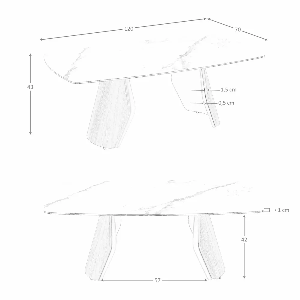 Tables basses - Table basse ovale en forme de tonneau, en marbre et acier . - ANGEL CERDÁ