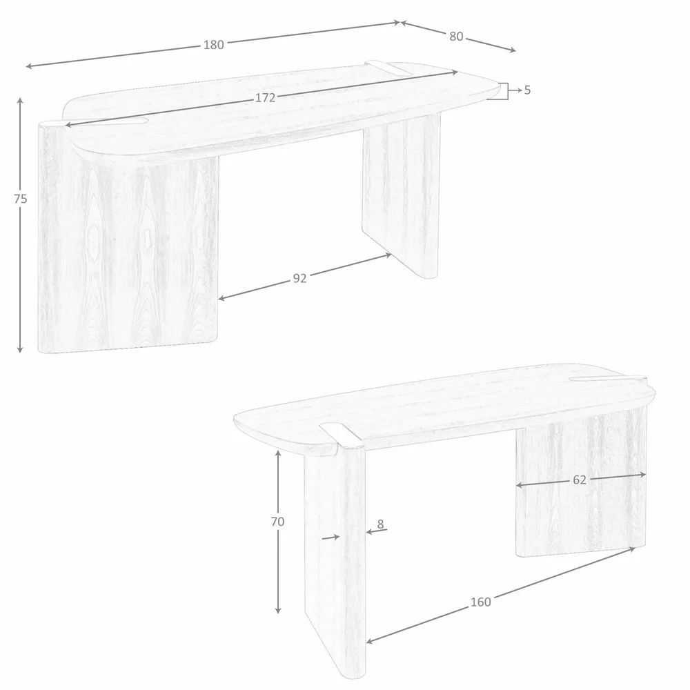 Desks - Desk dressing table in faux leather, walnut and wood. - ANGEL CERDÁ