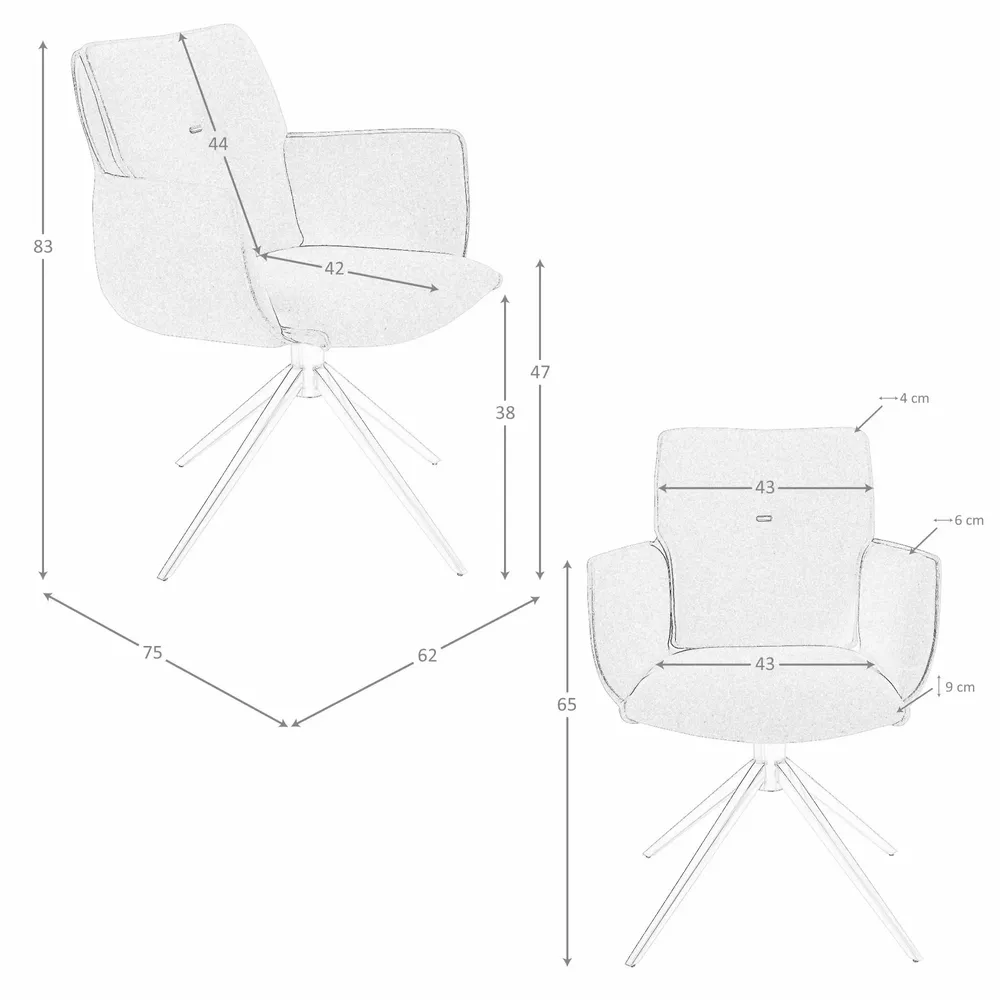 Chaises - Chaise pivotante en tissu vert olive - ANGEL CERDÁ