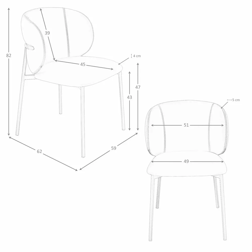 Chaises - Chaise en similicuir marron foncé - ANGEL CERDÁ