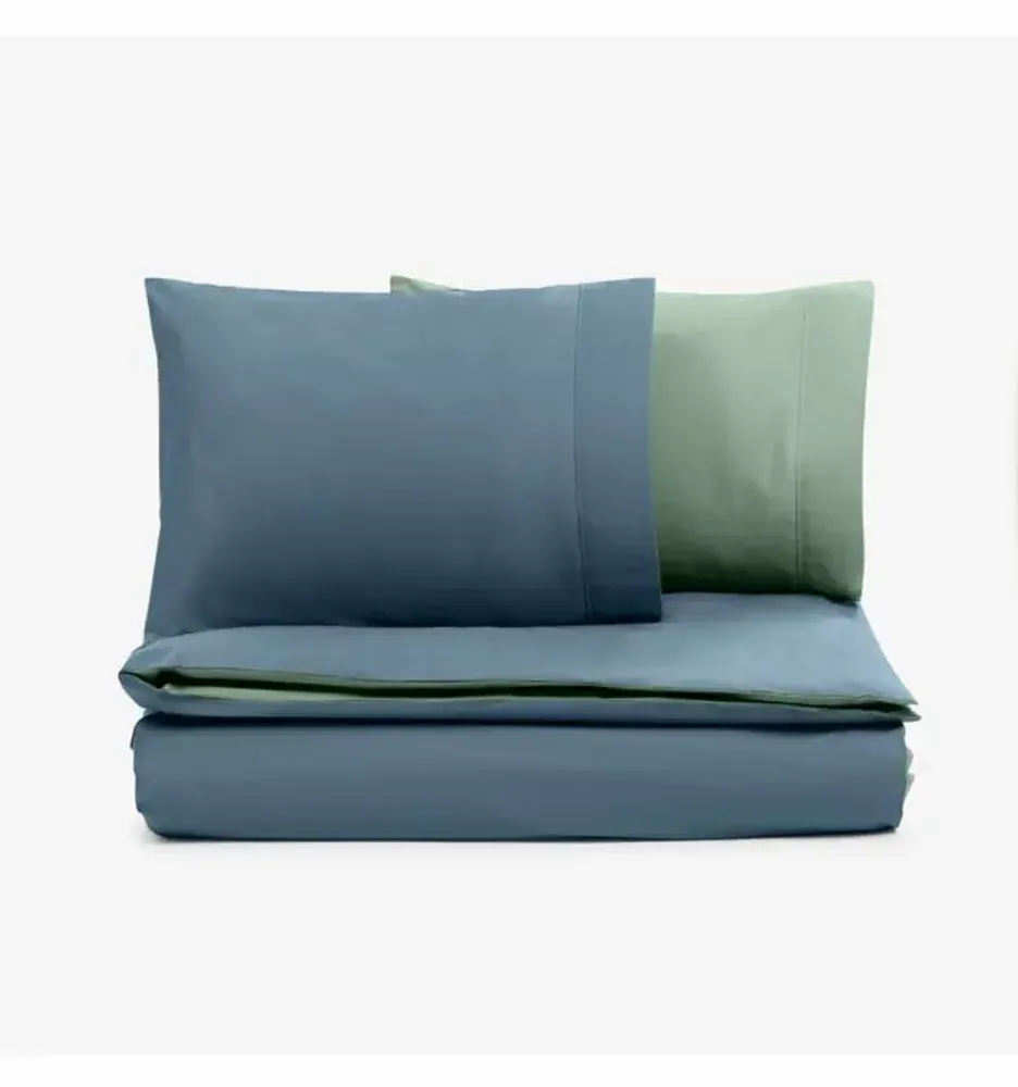 Bed linens - RNF Single Bed Linen set, 200x215cm+50x70cm, Nuances,Blue/ Green, - DILIOS