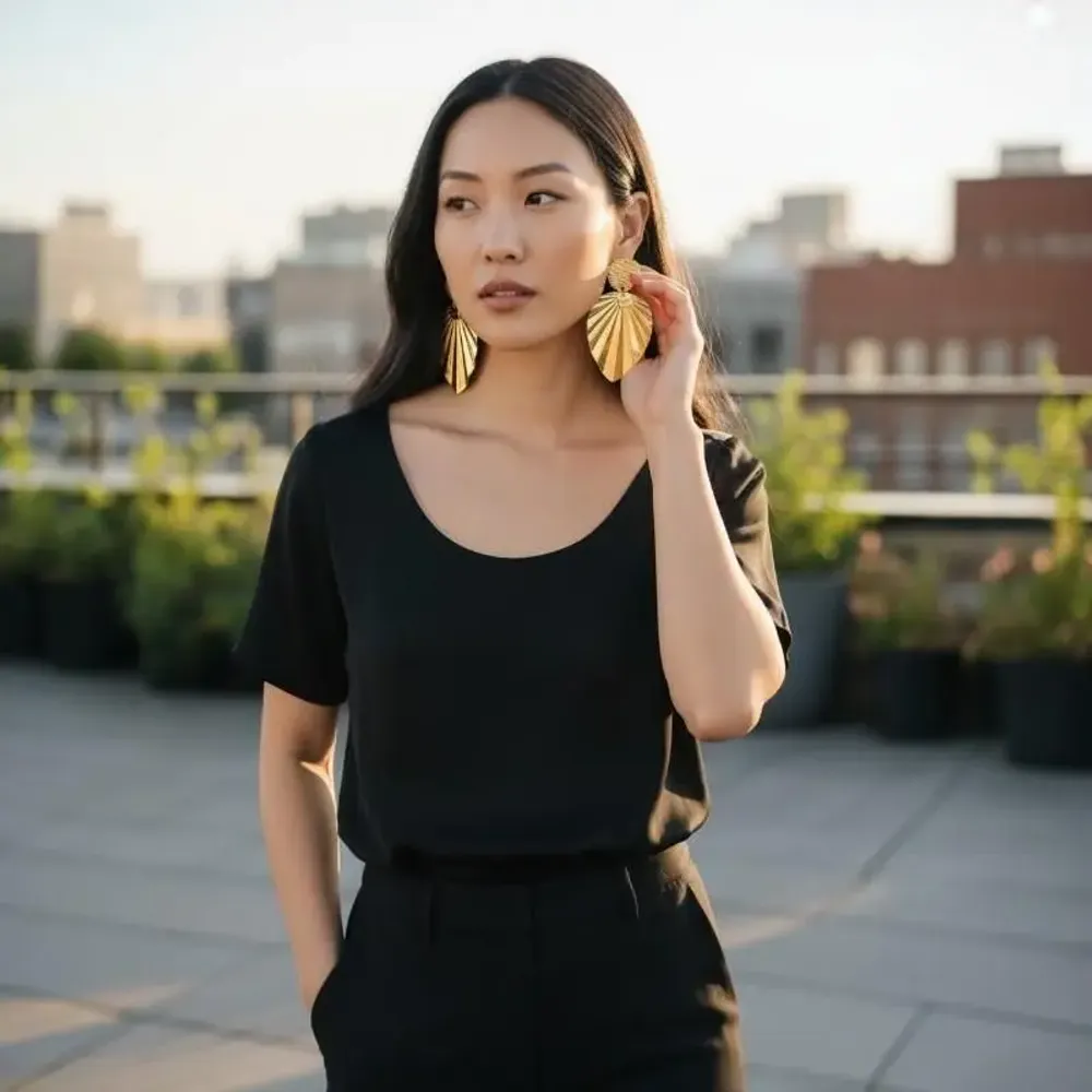 Jewelry - 02 Pop Arty Golden Palm Tree Clip - MAISON FITZGERALD