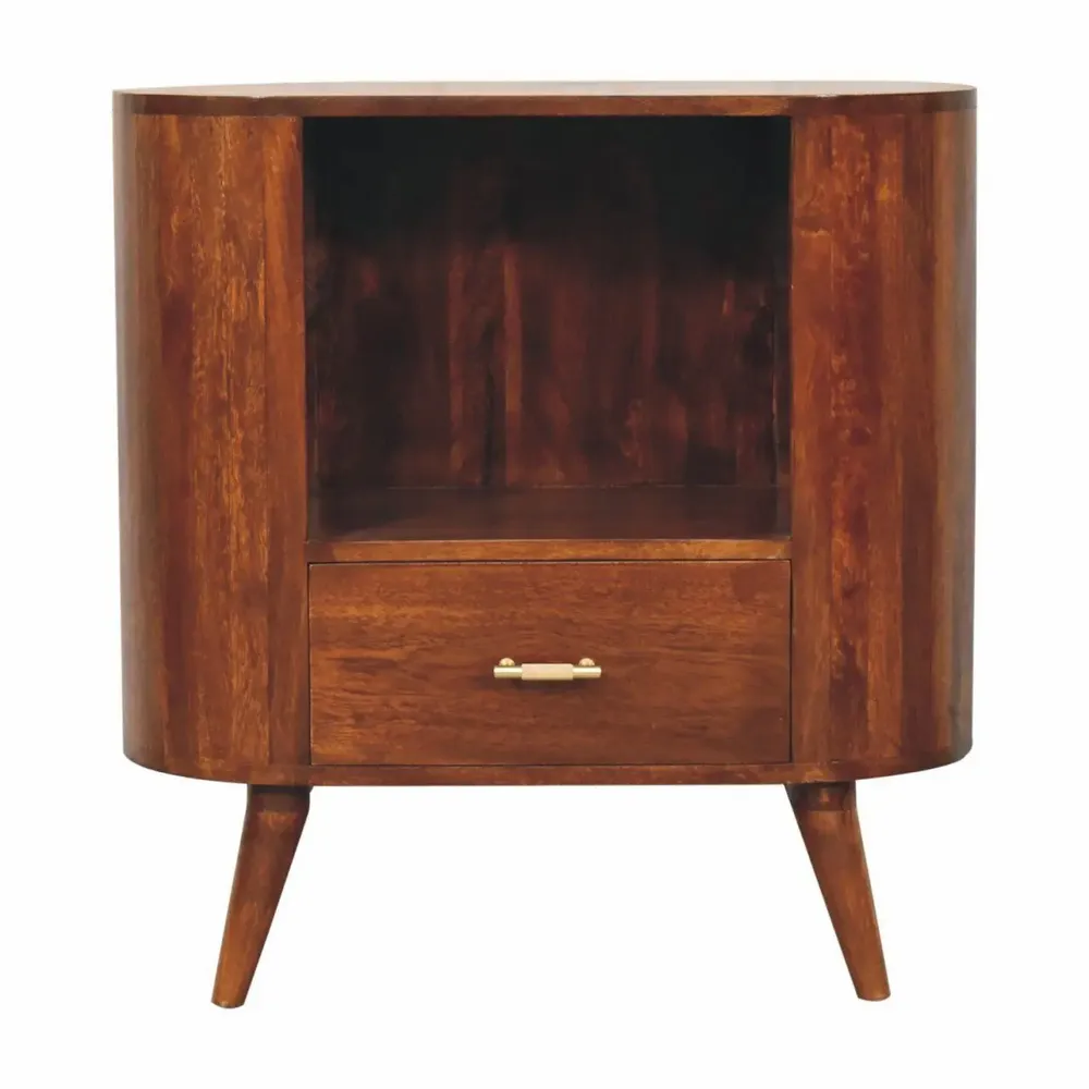 Buffets - Artisan Furniture Solid Wood Commode Cortez en châtaignier avec barre en T et fentes ouvertes - ARTISAN FURNITURE