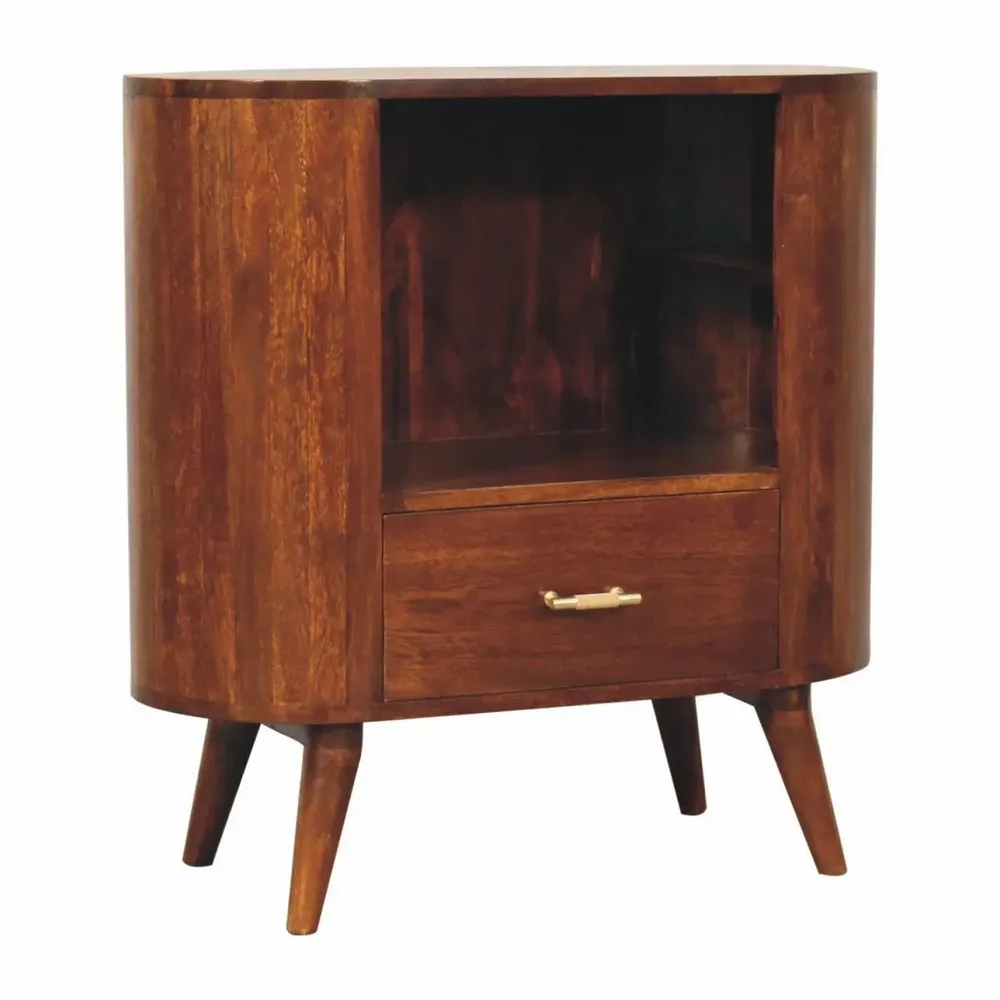 Buffets - Artisan Furniture Solid Wood Commode Cortez en châtaignier avec barre en T et fentes ouvertes - ARTISAN FURNITURE