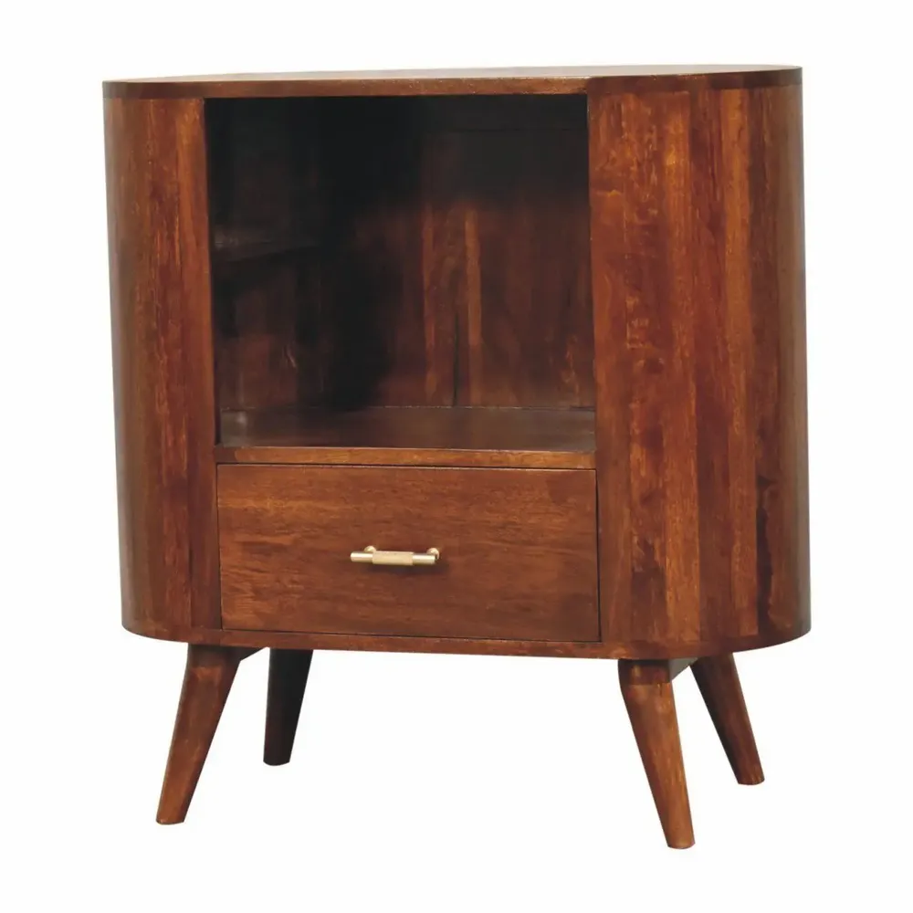 Buffets - Artisan Furniture Solid Wood Commode Cortez en châtaignier avec barre en T et fentes ouvertes - ARTISAN FURNITURE