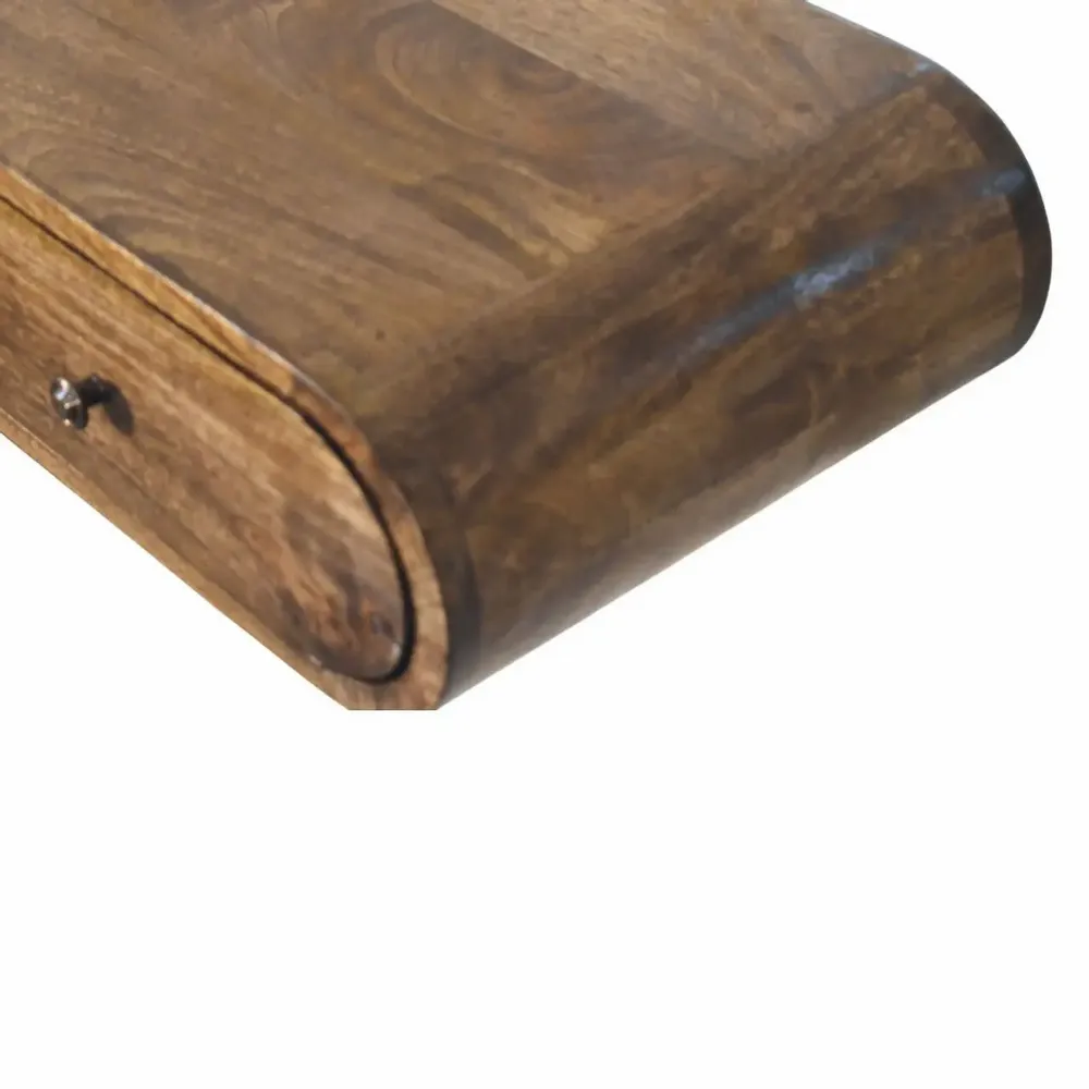 Consoles - Artisan Furniture Solid Wood Console arrondie à fixation murale avec 2 tiroirs - ARTISAN FURNITURE