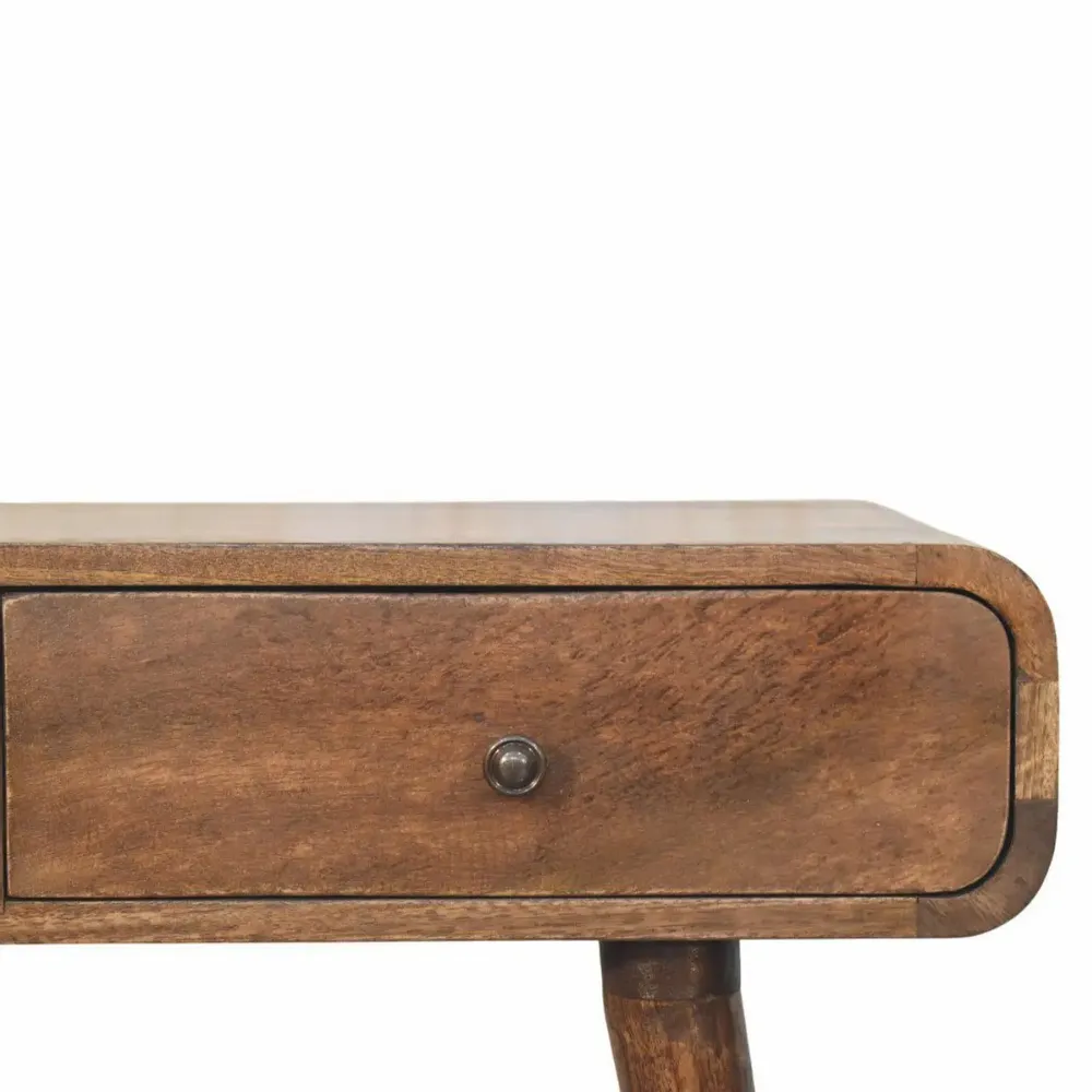 Console table - Artisan Furniture Solid Wood Classic Grey Rounded Console Table - ARTISAN FURNITURE