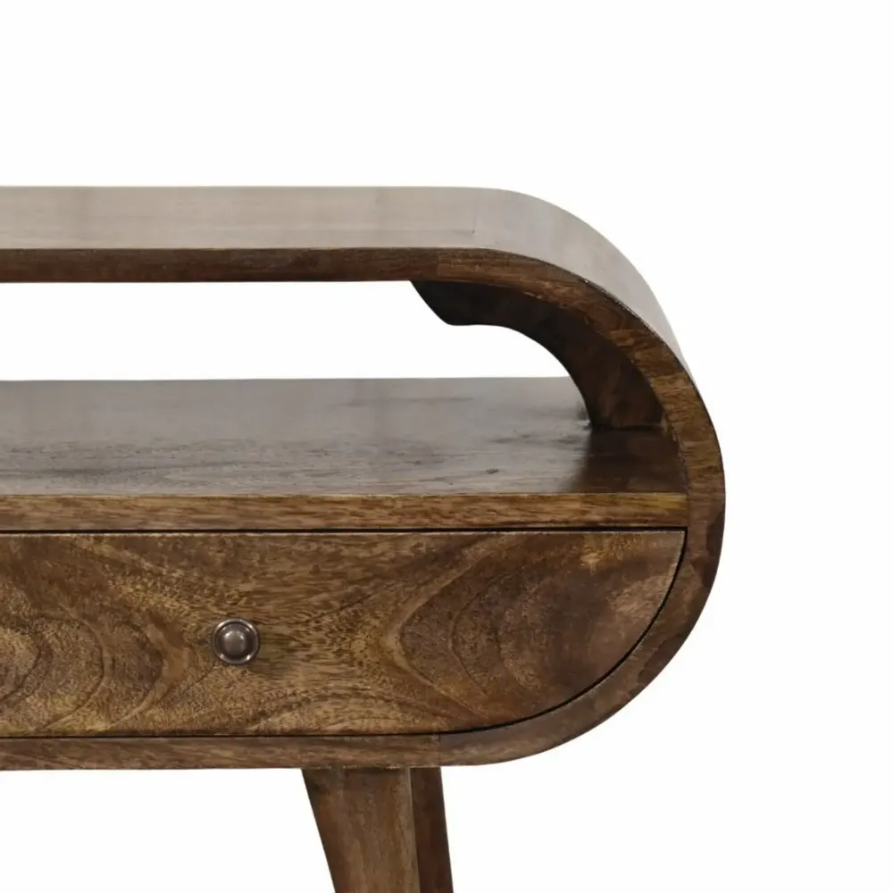 Meubles TV - Artisan Furniture Solid Wood Meuble multimédia arrondi à 2 tiroirs - ARTISAN FURNITURE