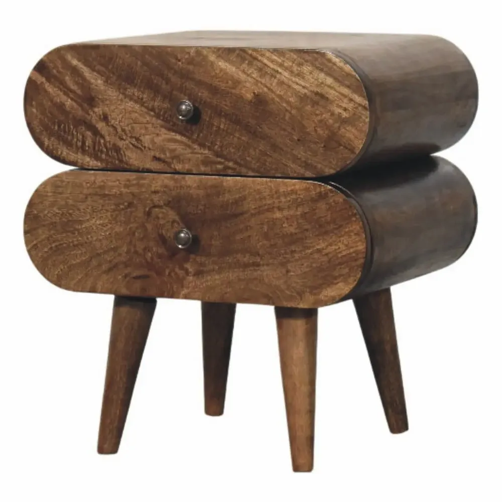 Tables de nuit - Artisan Furniture Solid Wood Table de chevet Slimline à 2 tiroirs - ARTISAN FURNITURE