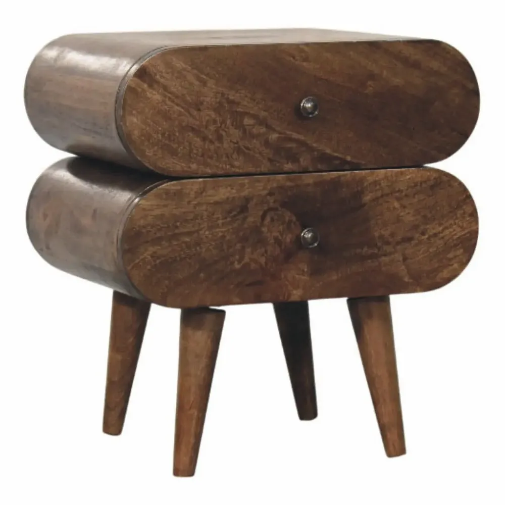 Tables de nuit - Artisan Furniture Solid Wood Table de chevet Slimline à 2 tiroirs - ARTISAN FURNITURE