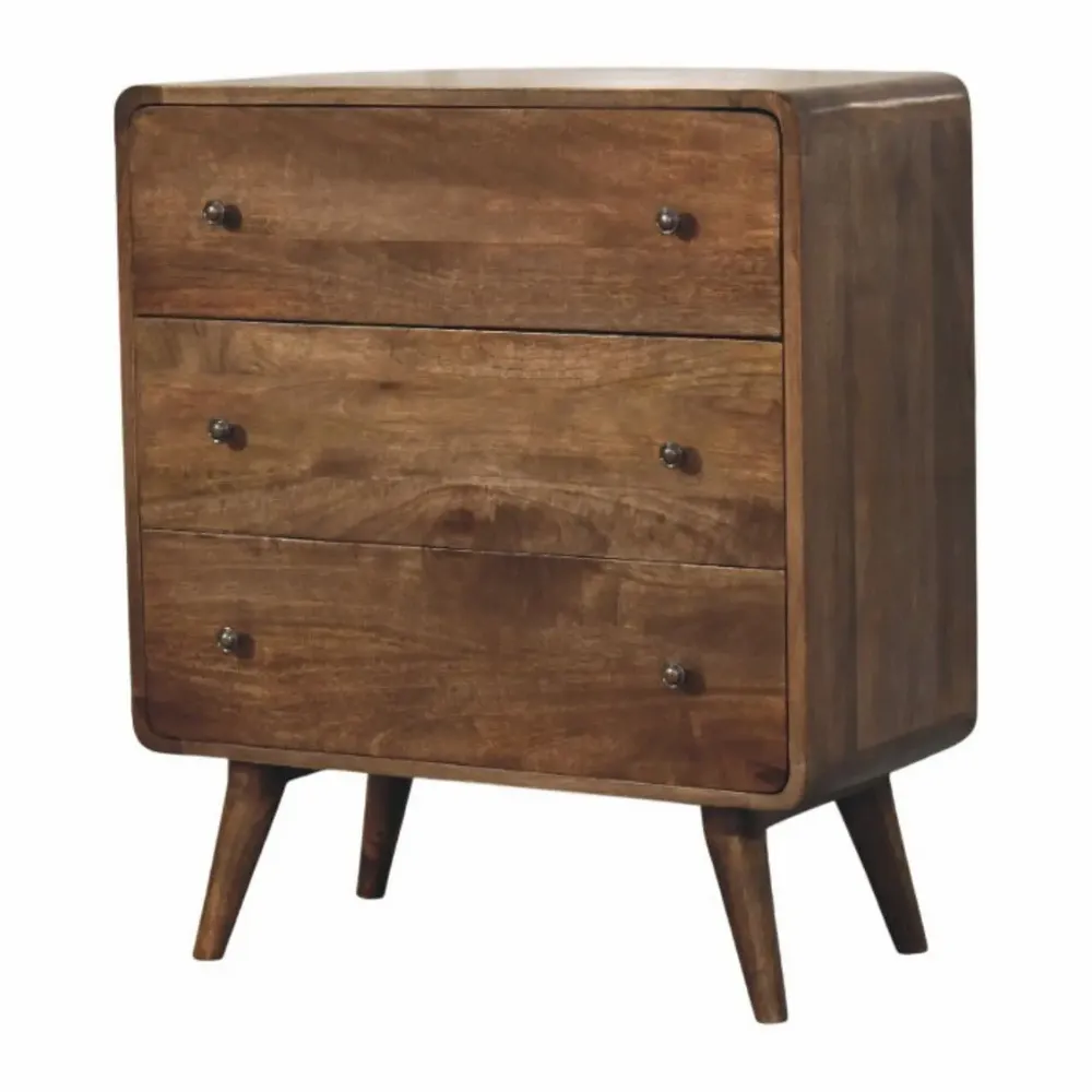 Commodes - Artisan Furniture Solid Wood Commode à 3 tiroirs à bords arrondis - ARTISAN FURNITURE